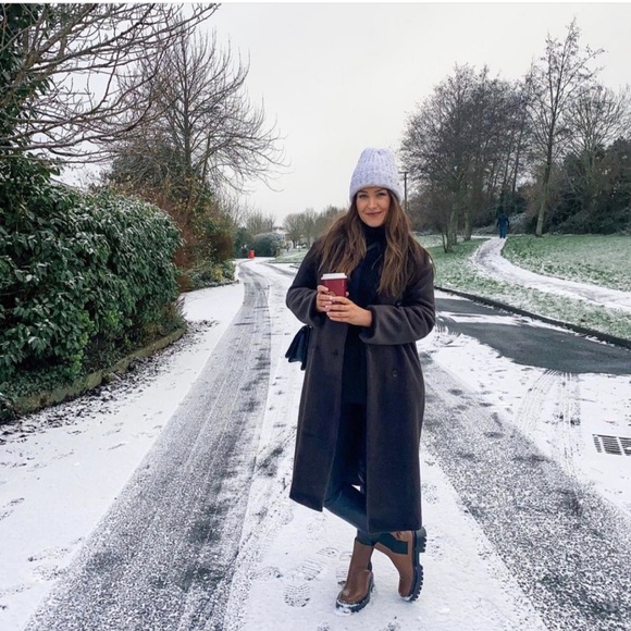 Zara Brown Lug Sole Leather Ankle Boots - Picture 7 of 16